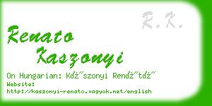 renato kaszonyi business card